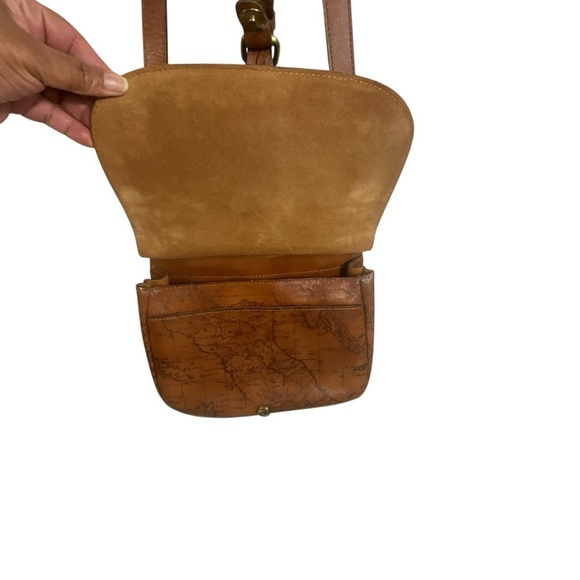 Patricia Nash English Garden Floral Map London Brown Leather Saddle Bag - Picture 7 of 16